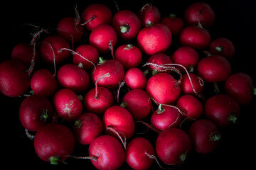 Ripe cornel berries on dark background. Close up. High quality photo