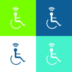 Accesibility Flat four color minimal icon set