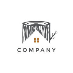 Wooden House Logo Vector