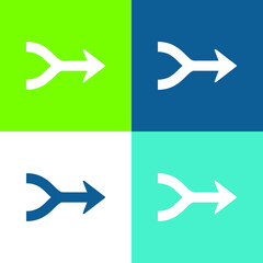 Arrows Merge Pointing To Right Flat four color minimal icon set