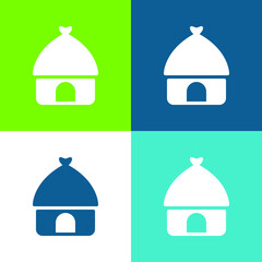African Flat four color minimal icon set