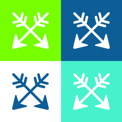 Arrows Flat four color minimal icon set