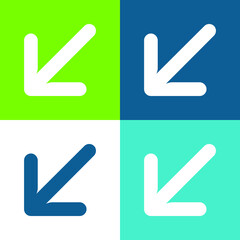 Arrows Flat four color minimal icon set