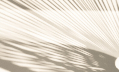 Abstract geometric shadows on grey, gold or yellow natural material wall., background. Sunny warm background