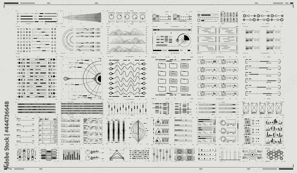 Poster set of sci fi modern user interface elements. infographic elements. futuristic virtual graphic. hud 