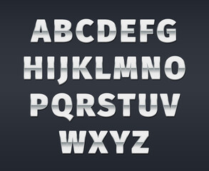 Fototapeta premium Silver alphabet. 3d text templates realistic luxury gradients letters and numbers garish vector alphabets