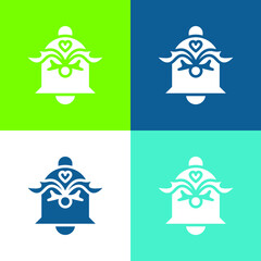 Bell Flat four color minimal icon set