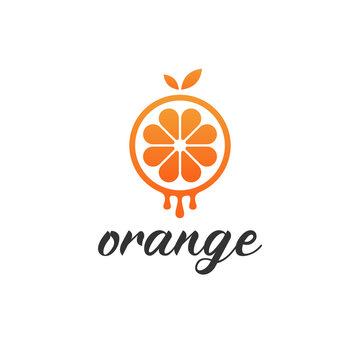 simple minimalist modern drippy orange logo