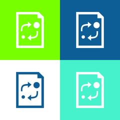 Analytics Document Interface Symbol Flat four color minimal icon set