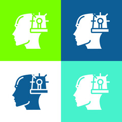 Anxiety Flat four color minimal icon set