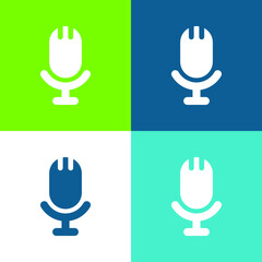 Big Microphone Flat four color minimal icon set