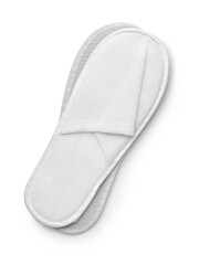 Top view of white disposable slippers
