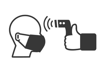 icon body temperature measurement vector icon