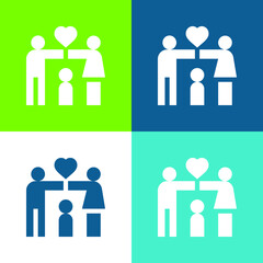 Adoption Flat four color minimal icon set