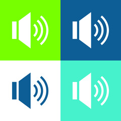 Audio Flat four color minimal icon set