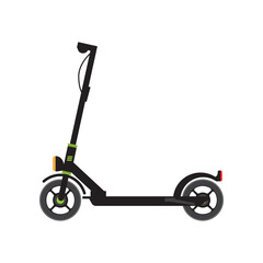 Electric Scooter side view. Flat and solid color vector illustration. © zeynurbabayev