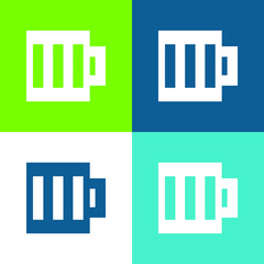 Beer Flat four color minimal icon set