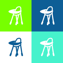 Baby Feeding Chair Variant Flat four color minimal icon set