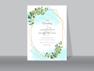 Wedding invitation card greenery leaves  design