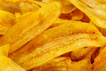Close up of Banana slice chips