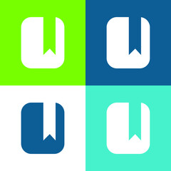 Bookmark Flat four color minimal icon set