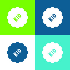Bio Flat four color minimal icon set