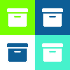Box Flat four color minimal icon set
