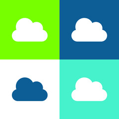 Big Cloud Flat four color minimal icon set