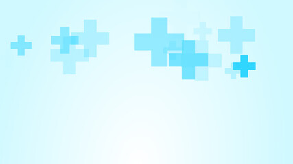 Medical white blue cross pattern background.