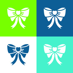 Fototapeta premium Bow Flat four color minimal icon set