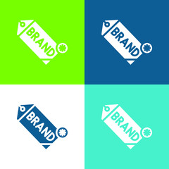 Brand Flat four color minimal icon set