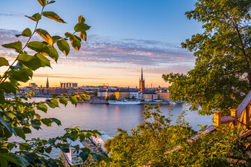 Beautiful panoramic view of Stockholm skyline in Stockholm city, Sweden, popular tourist...