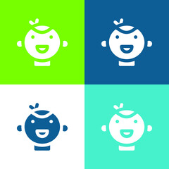 Baby Flat four color minimal icon set