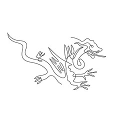 The dragon is drawn with one line. Symbol of the year. Eastern horoscope.