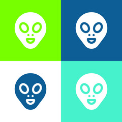 Alien Flat four color minimal icon set
