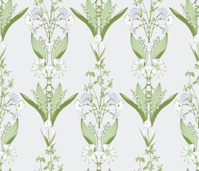 Floral ornament of Art Nouveau. Seamless vector pattern.