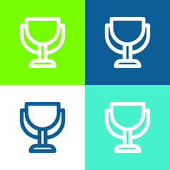 Award Flat four color minimal icon set