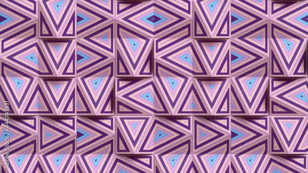 Poster 3d render moving geometric pattern of randomly spaced triangles loop animation