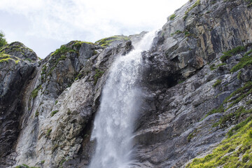 Fototapeta na wymiar Mountain waterfall. Sofia waterfalls in the Caucasus Mountains, Arkhyz.