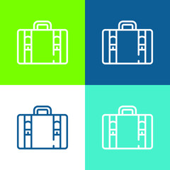 Baggage Flat four color minimal icon set
