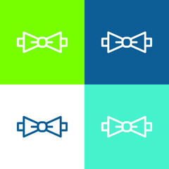 Bow Tie Flat four color minimal icon set