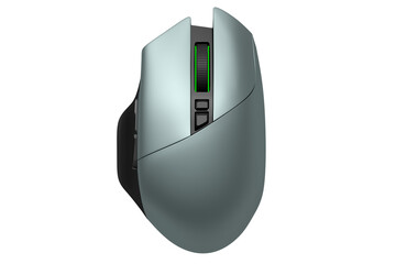 Modern wireless gaming computer mouse isolated on white background