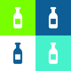 Bottle Of Water Flat four color minimal icon set