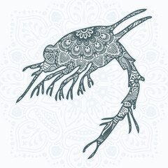 Sea Mandala Vector. Vintage decorative elements. Oriental pattern, vector illustration.