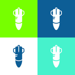 Bomb Flat four color minimal icon set