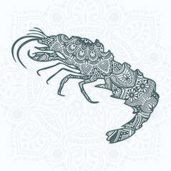 Sea Mandala Vector. Vintage decorative elements. Oriental pattern, vector illustration.