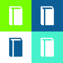 Book With Bookmark Flat four color minimal icon set