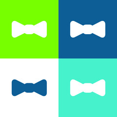 Bow Flat four color minimal icon set