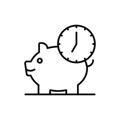 Save Time vector outline icon. EPS 10 file marketing and advertising symbol