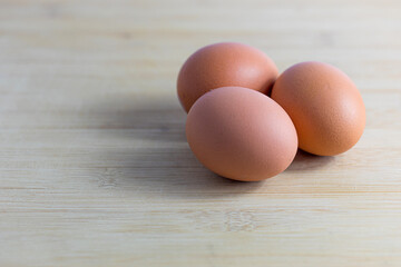 eggs on wooden table
